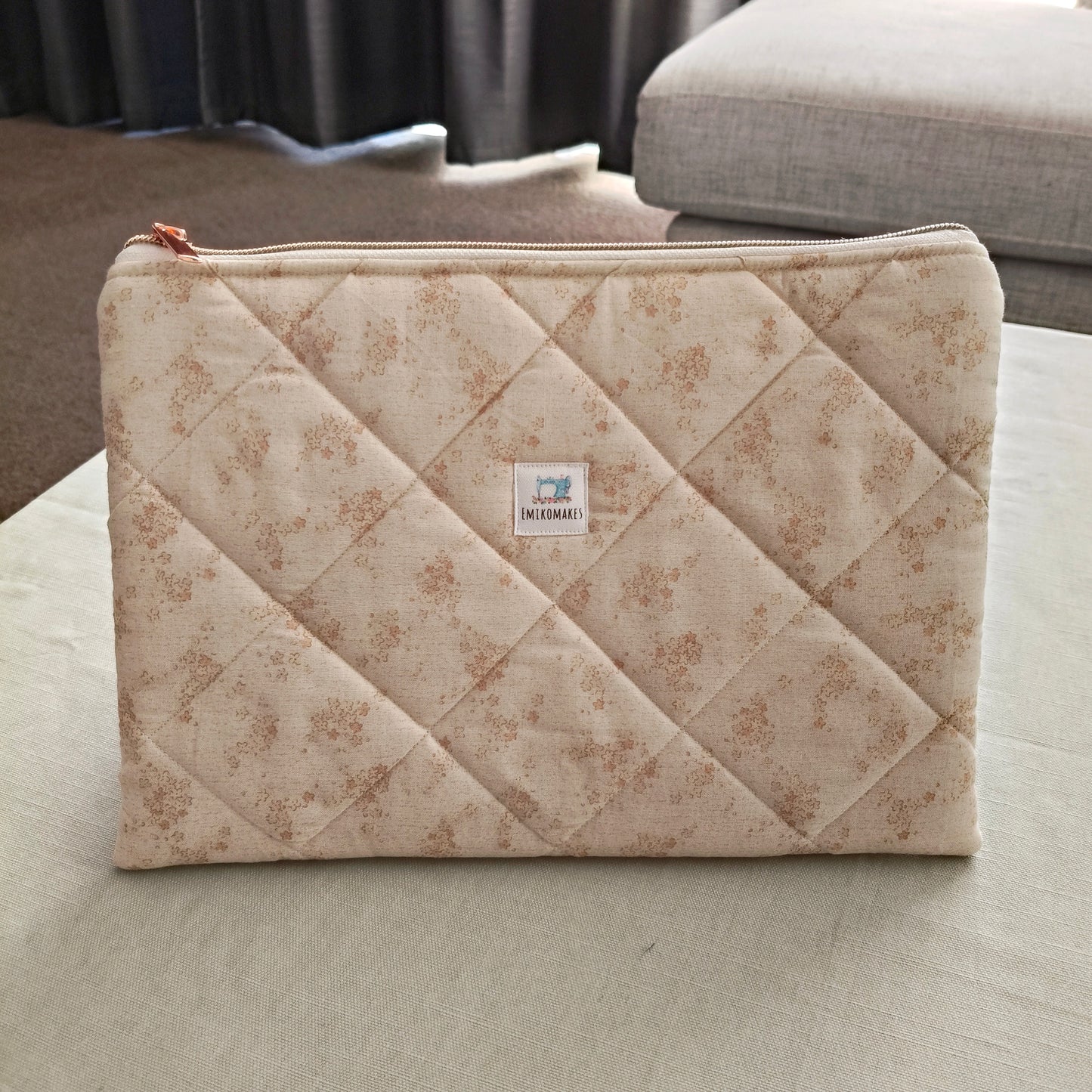 quilted tablet sleeve with floral prints