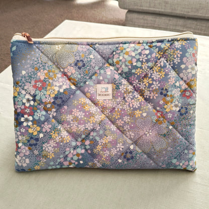 quilted tablet sleeve with japanese floral prints