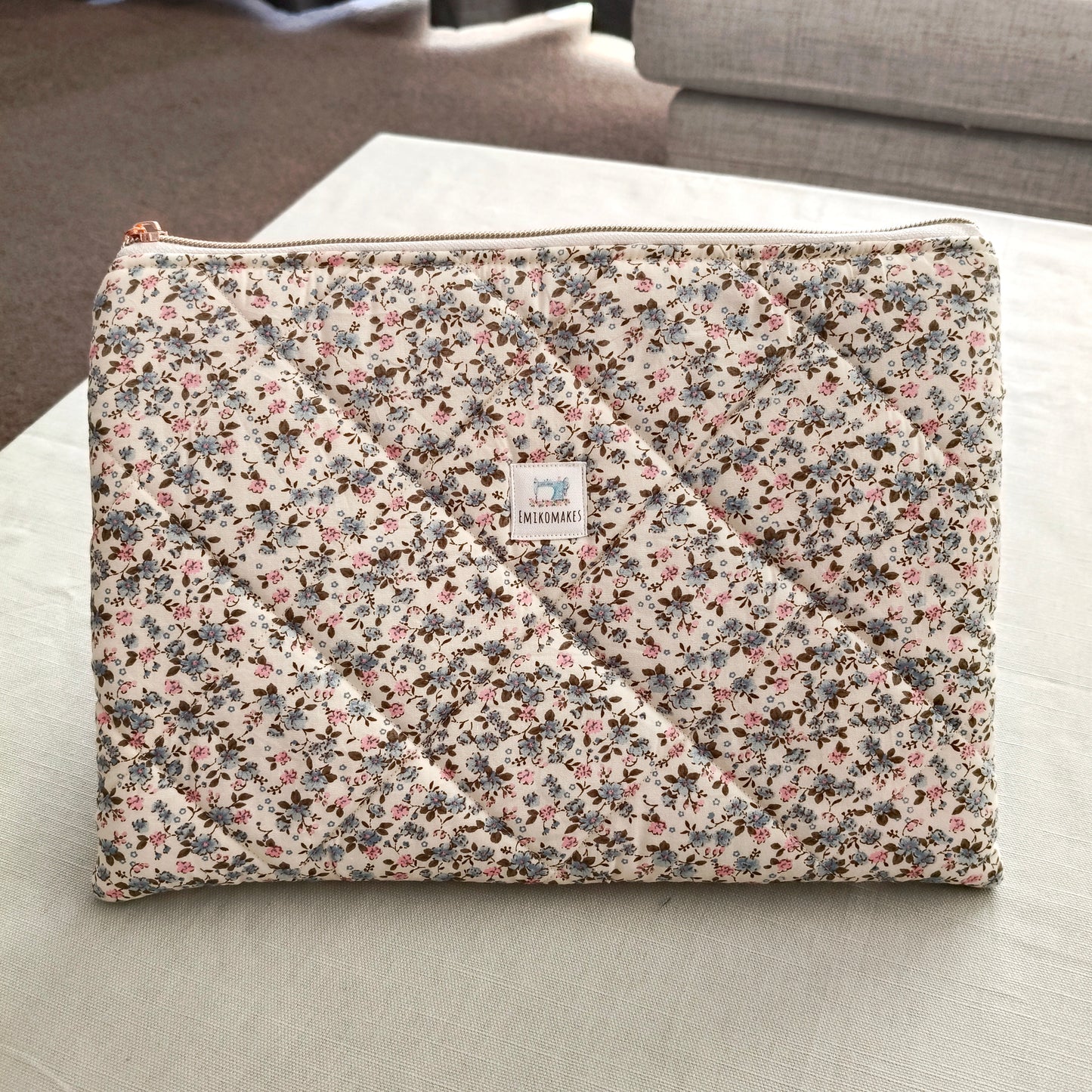 quilted tablet sleeve with florals prints
