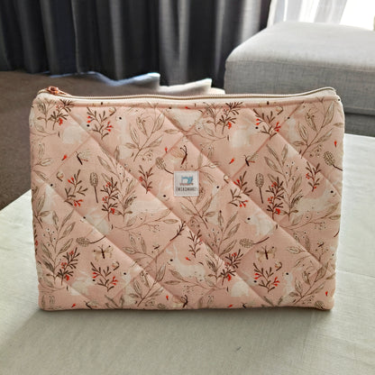 quilted tablet sleeve with rabbits prints