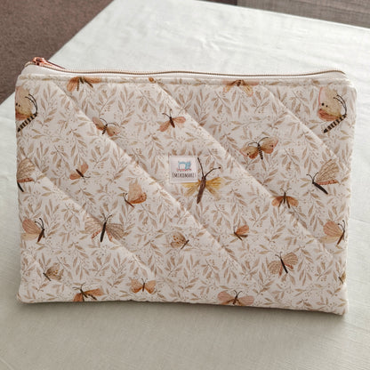 quilted tablet sleeve with insects prints